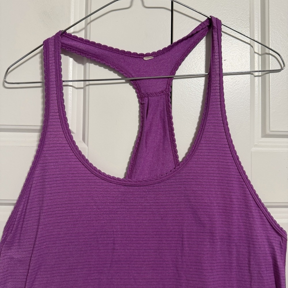 Lululemon Purple Striped Racerback Tank Top Athletic Workout Women 4-6 - Picture 3 of 8